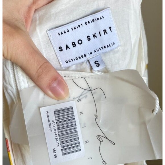 Sabo Skirt Women's Printed Rolando Mini Skirt in Ivory Size SMALL NEW! - Picture 4 of 6